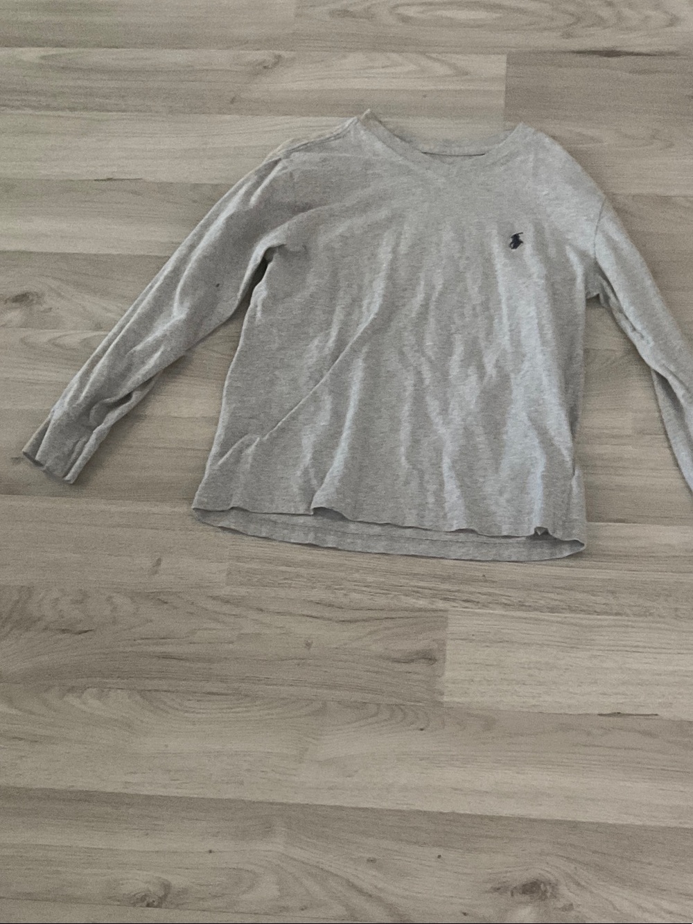 Polo by Ralph Lauren Light Gray Long-Sleeve V-Neck Tee